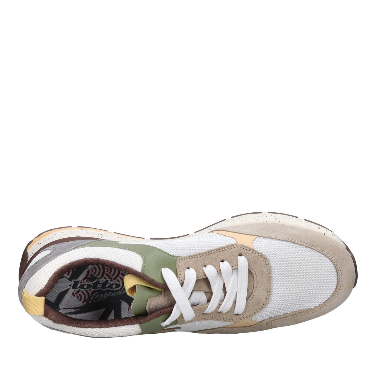 Sneakers in pelle e tessuto 