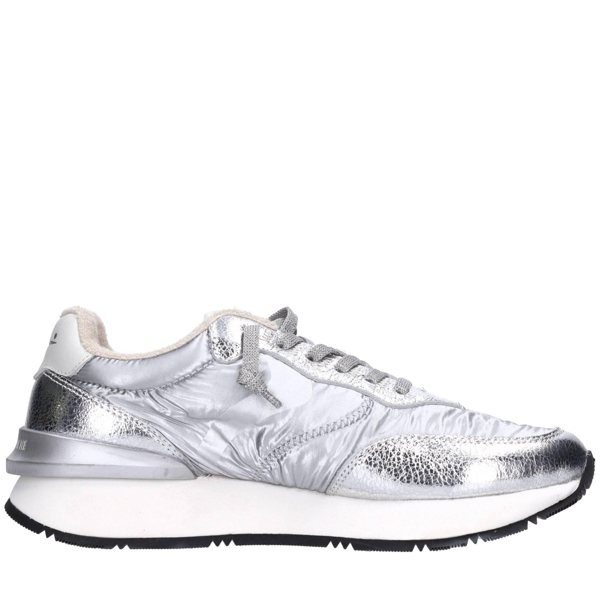 Sneakers in pelle e tessuto 
