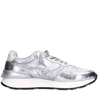 Sneakers in pelle e tessuto 