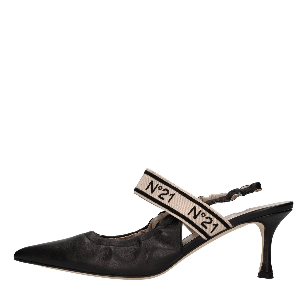 Décolleté slingback in pelle 