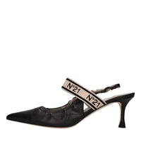 Décolleté slingback in pelle 