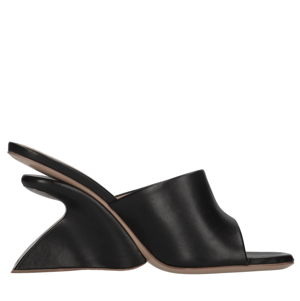 Mules Jug Wedge in pelle 