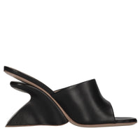 Mules Jug Wedge in pelle 