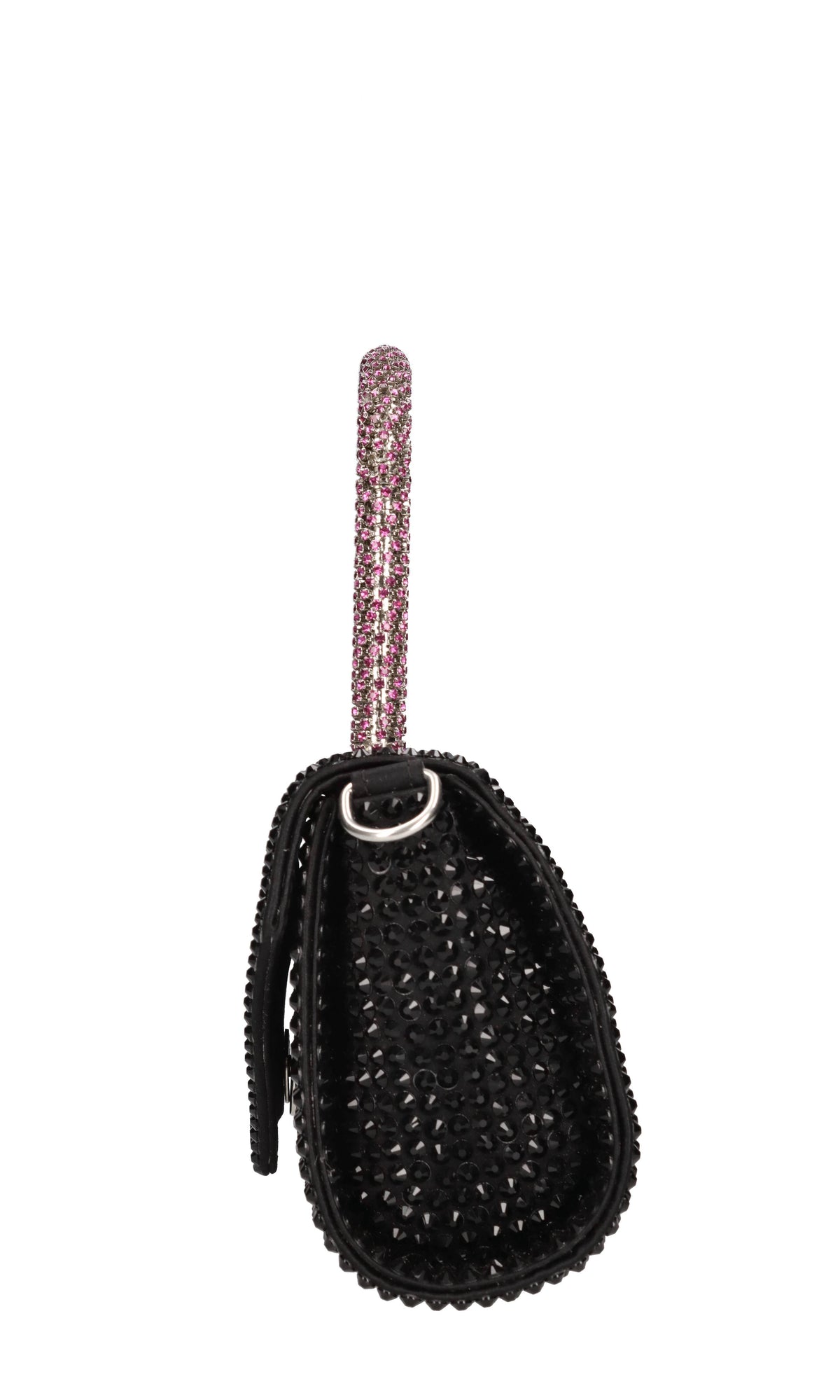Borsa mini Cookie in raso e strass 