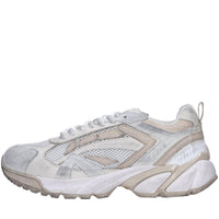 Sneakers in pelle e tessuto 