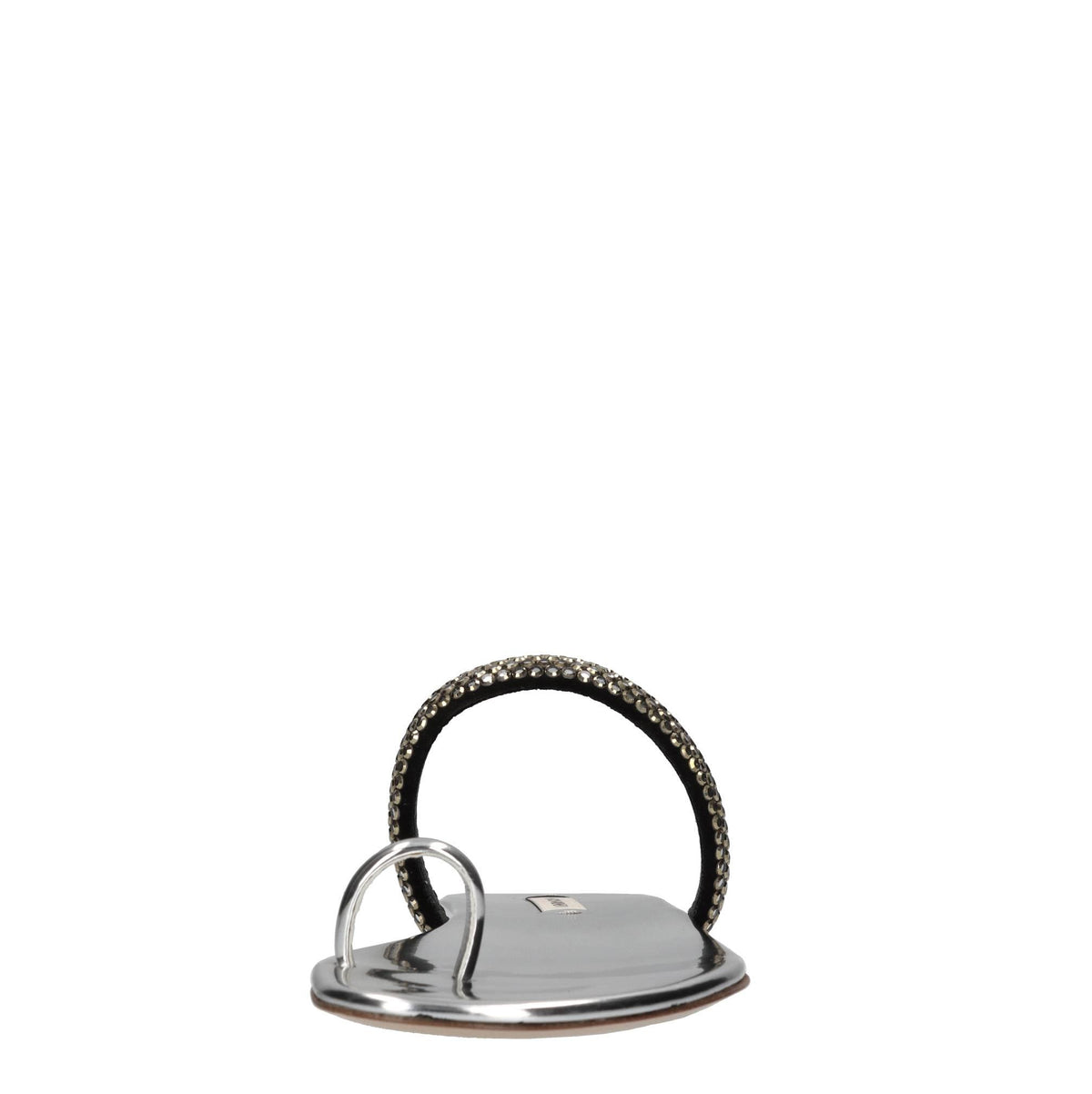 Sandali flat Olimpo in tessuto specchiato e strass 