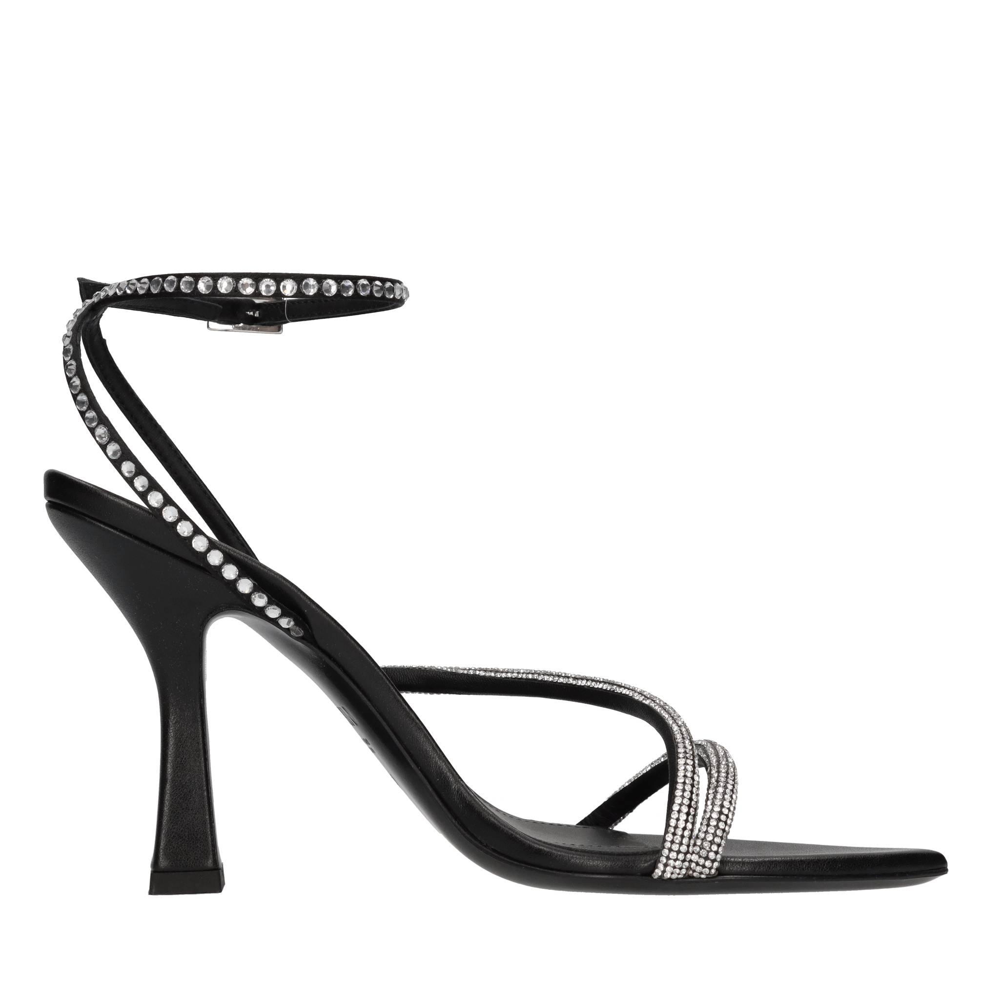 Sandali in pelle e strass 