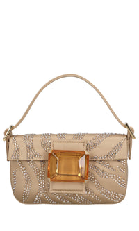 Borsa mini Habib in raso e strass 
