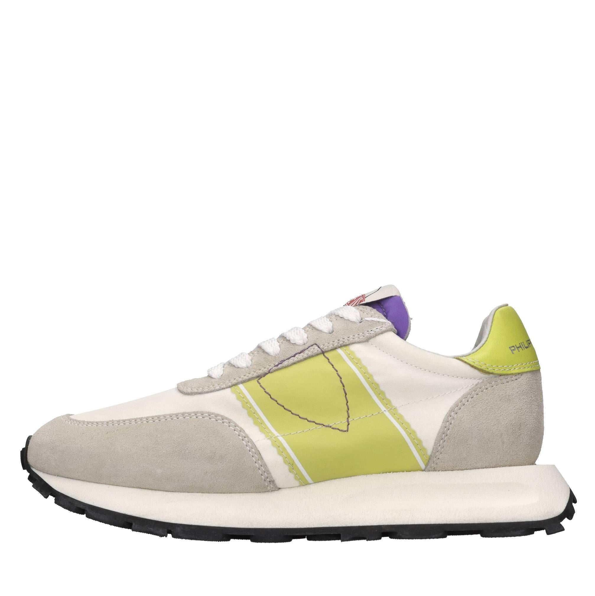 Sneakers in pelle e tessuto 