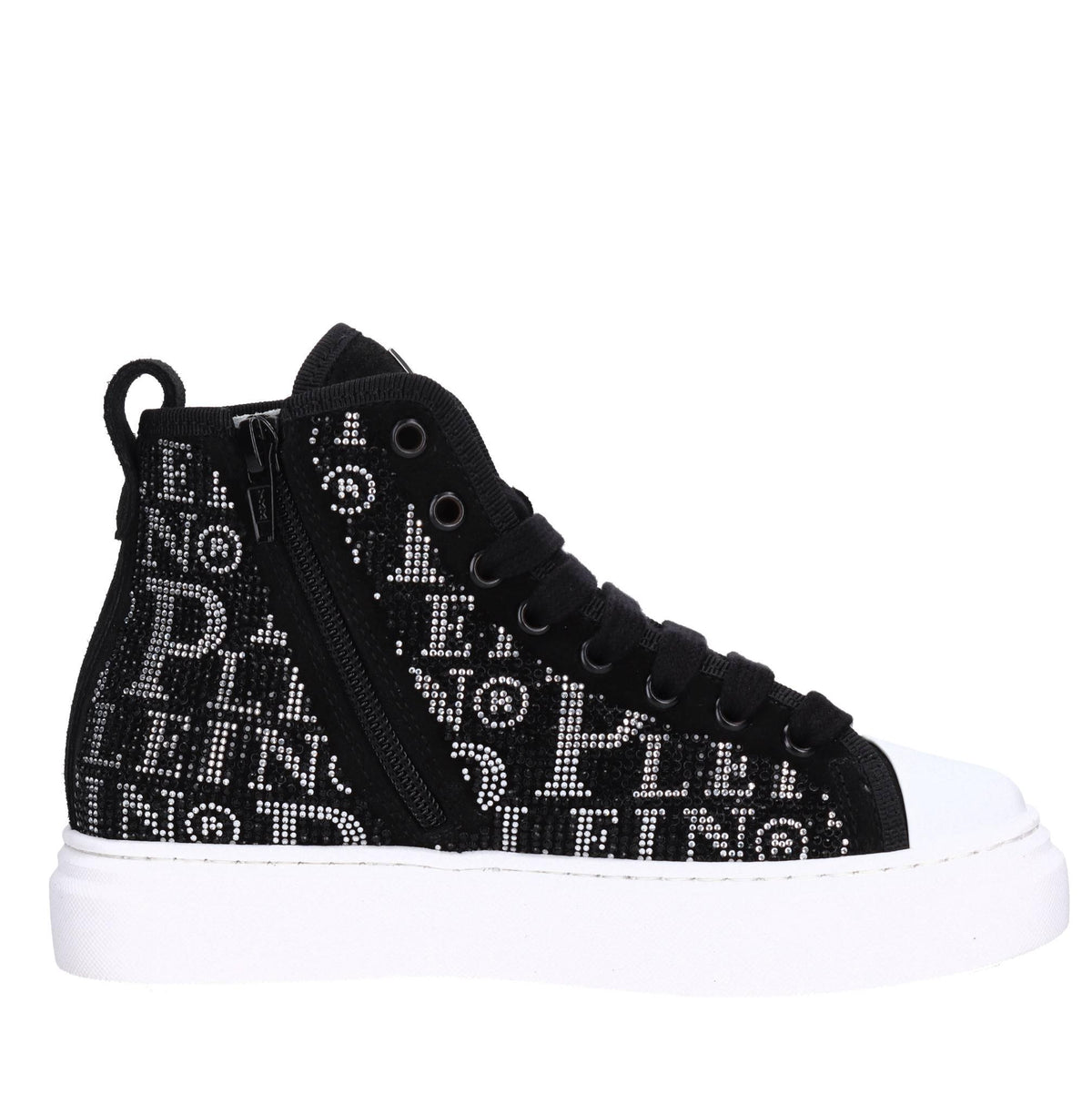 Sneakers in camoscio e strass 