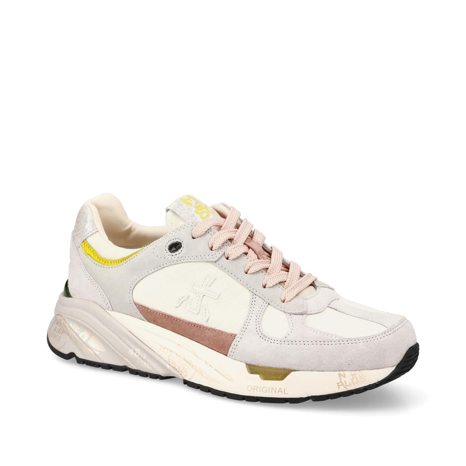 Sneakers in camoscio pelle e tessuto 