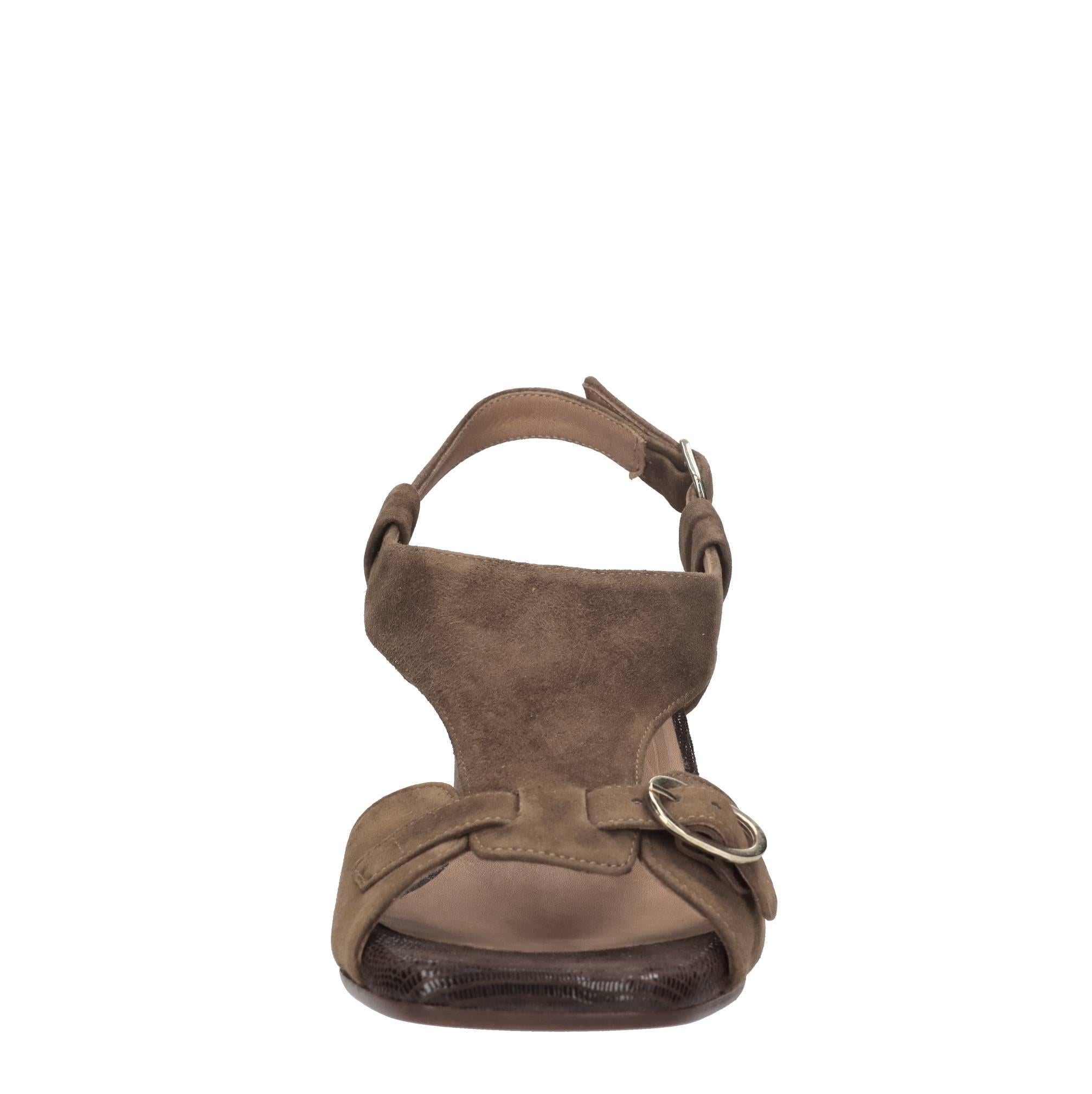 Sandali in camoscio e pelle 