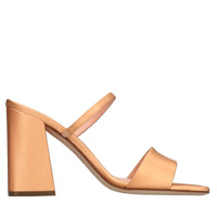 Mules in raso e pelle 