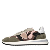 Sneakers in pelle e tessuto 