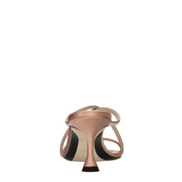 Mules in raso e pelle 