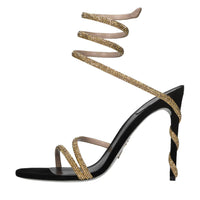Sandali Margot in camoscio,raso e strass 