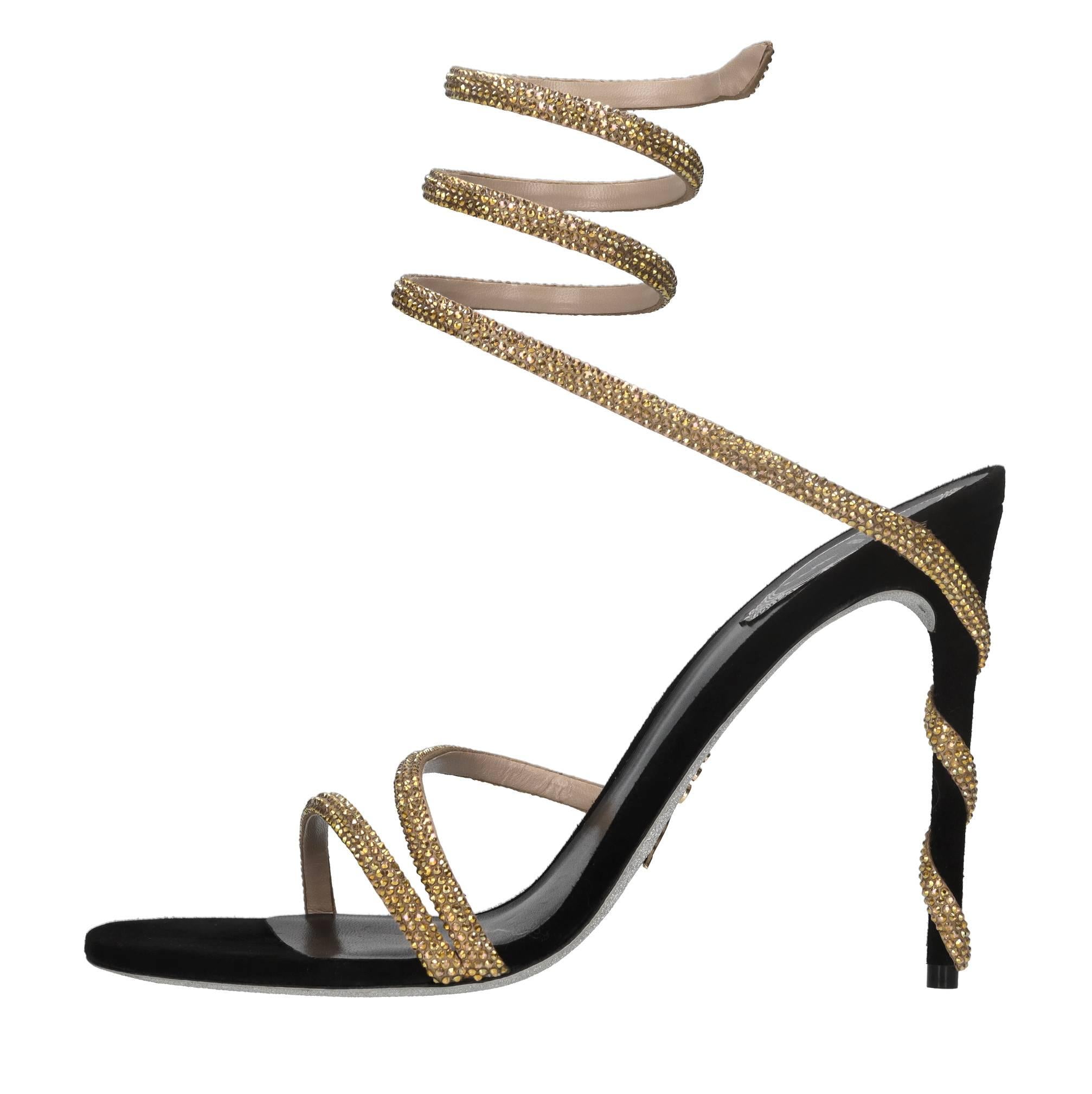 Sandali Margot in camoscio,raso e strass 