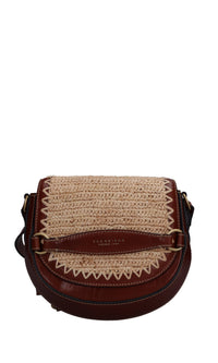 Borsa in pelle e rafia 