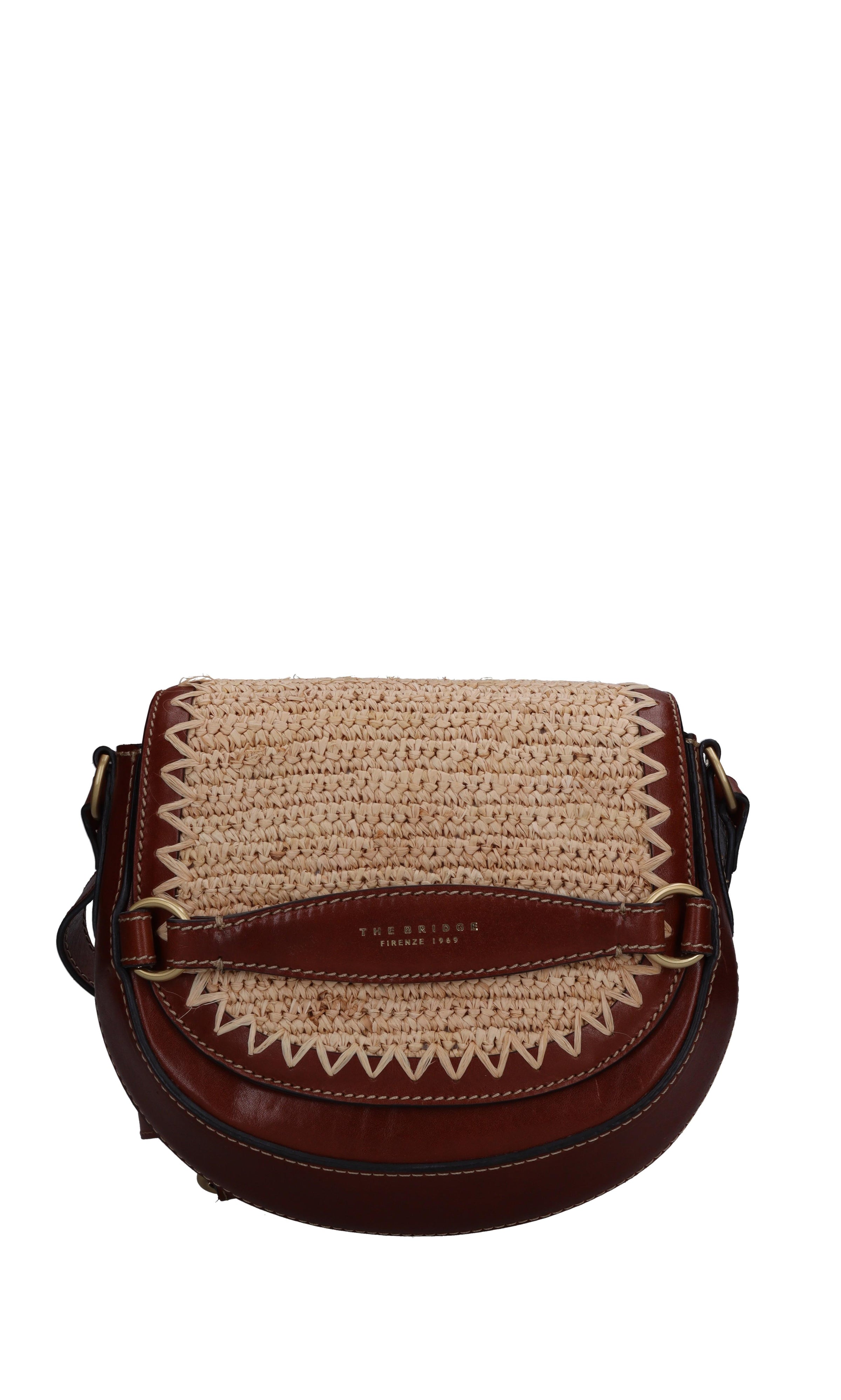 Borsa in pelle e rafia 