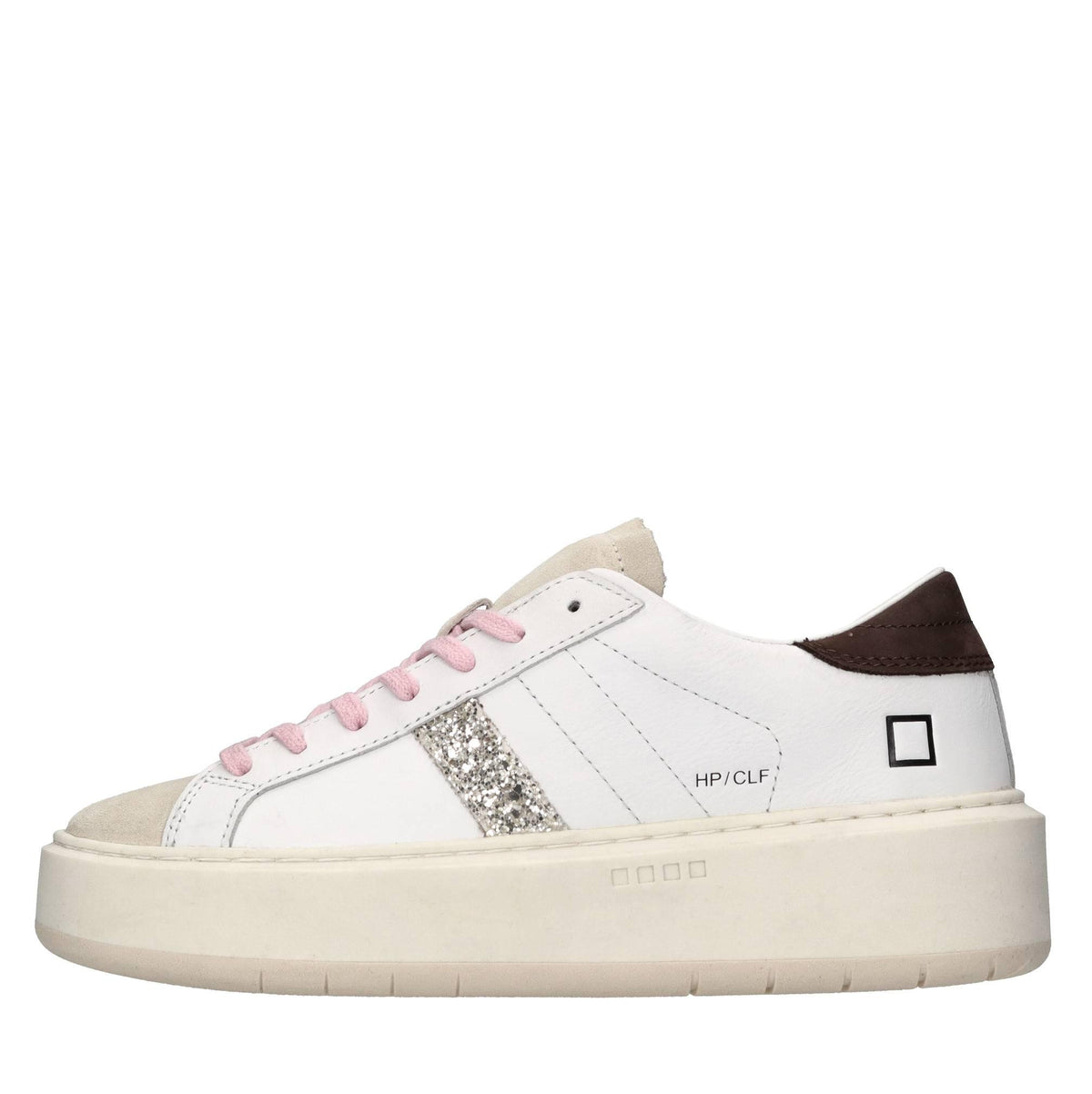 Sneakers in pelle,camoscio e glitter 