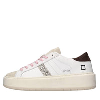 Sneakers in pelle,camoscio e glitter 