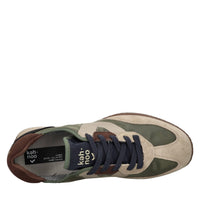 Sneakers in camoscio e tessuto 