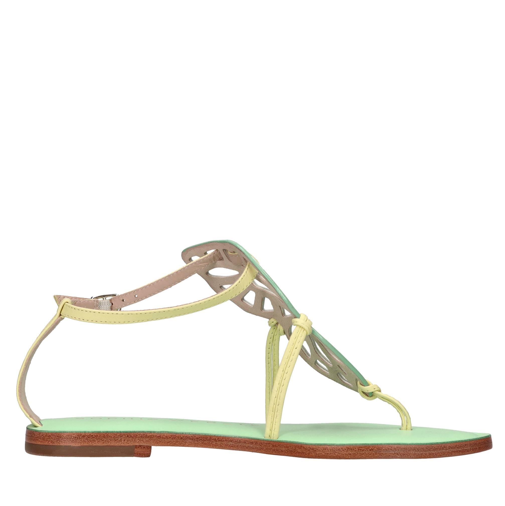 Sandali flat modello BUTTERFLY FLAT in pelle 