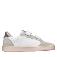 Sneakers in pelle camoscio e glitter 