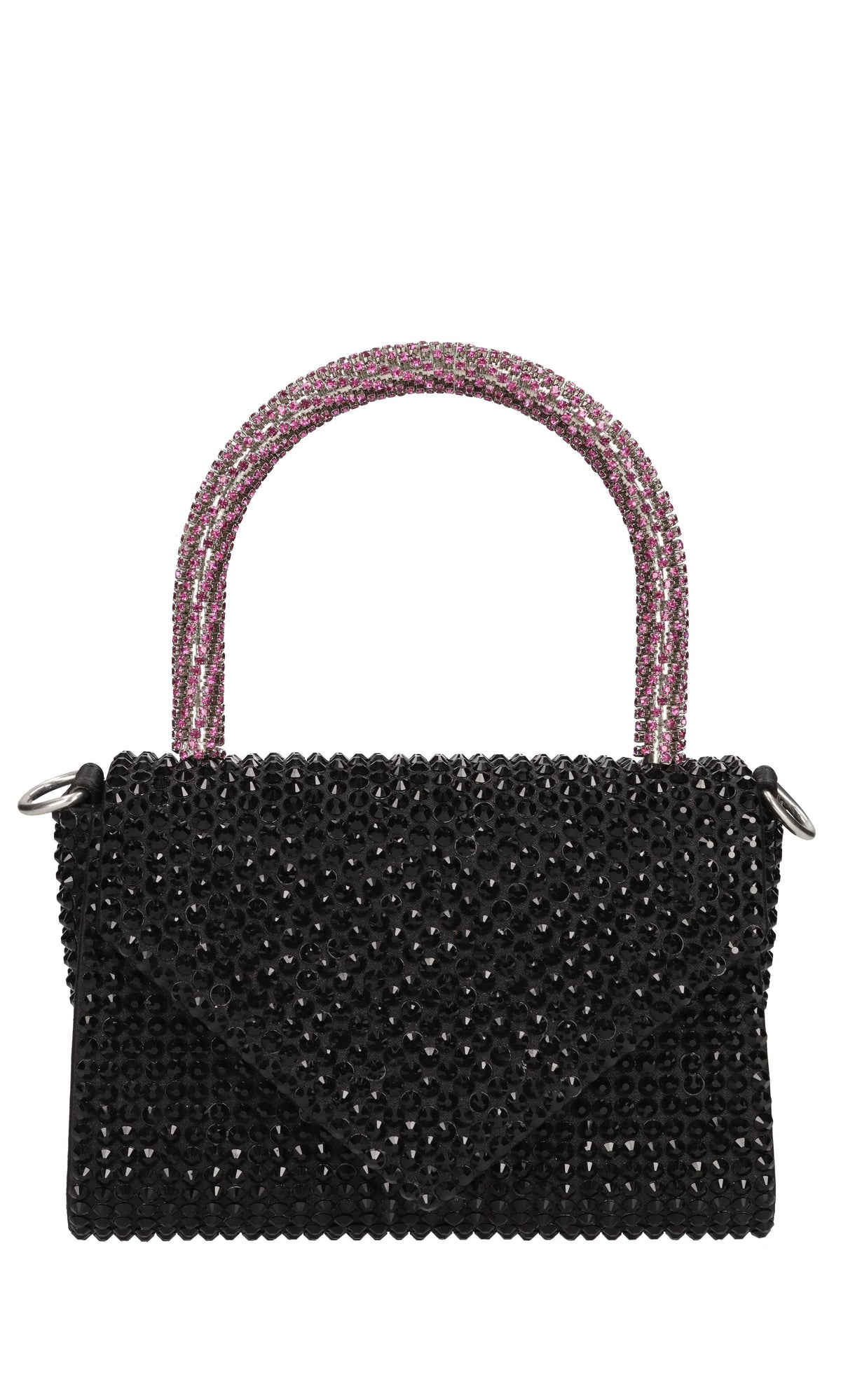 Borsa mini Cookie in raso e strass 