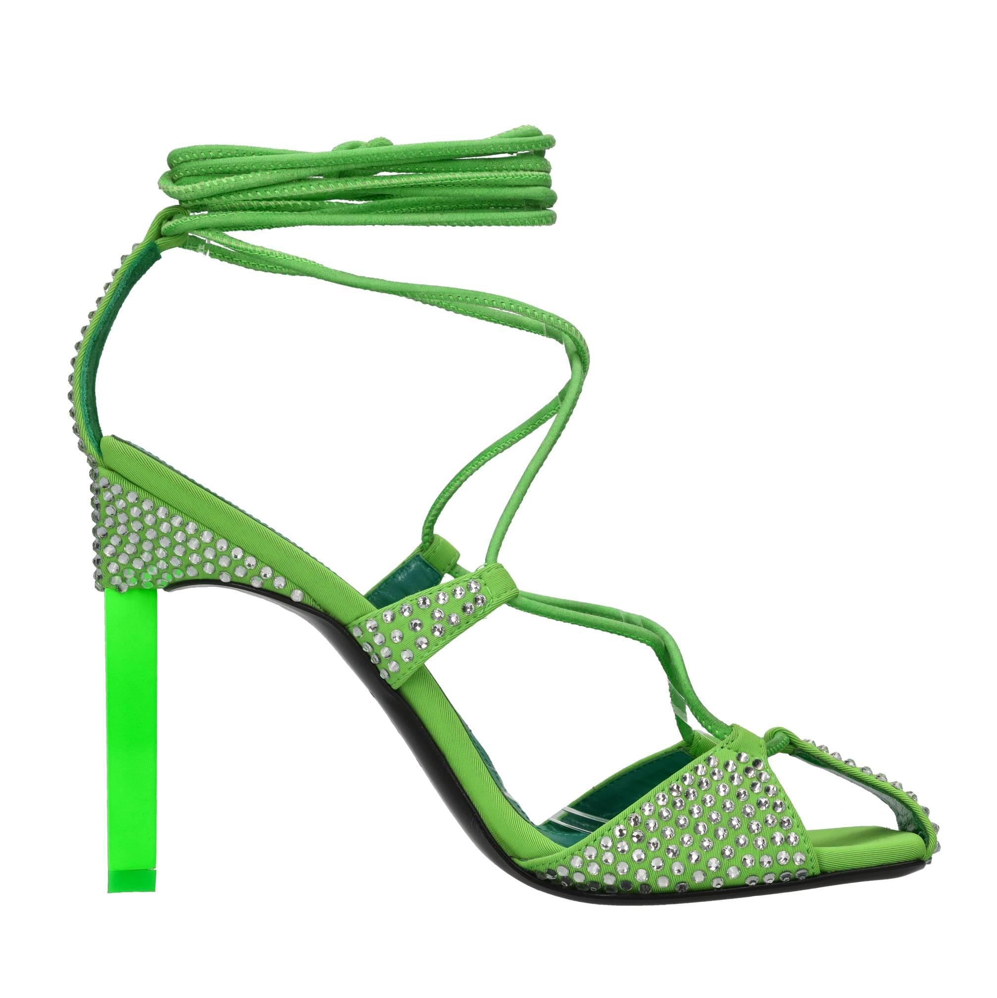 Sandali Adele in pelle, tessuto e strass 