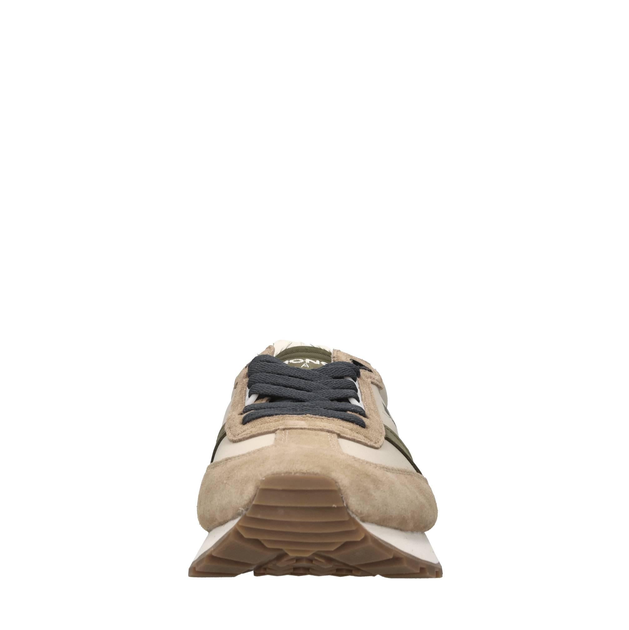 Sneakers in pelle e tessuto 