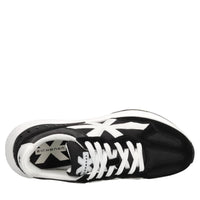 Sneakers in pelle e tessuto 