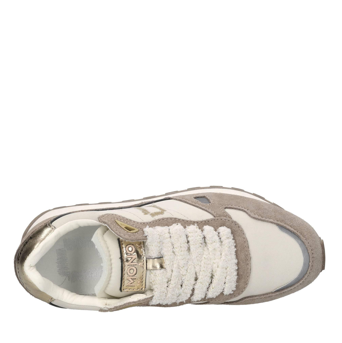 Sneakers in pelle e tessuto 