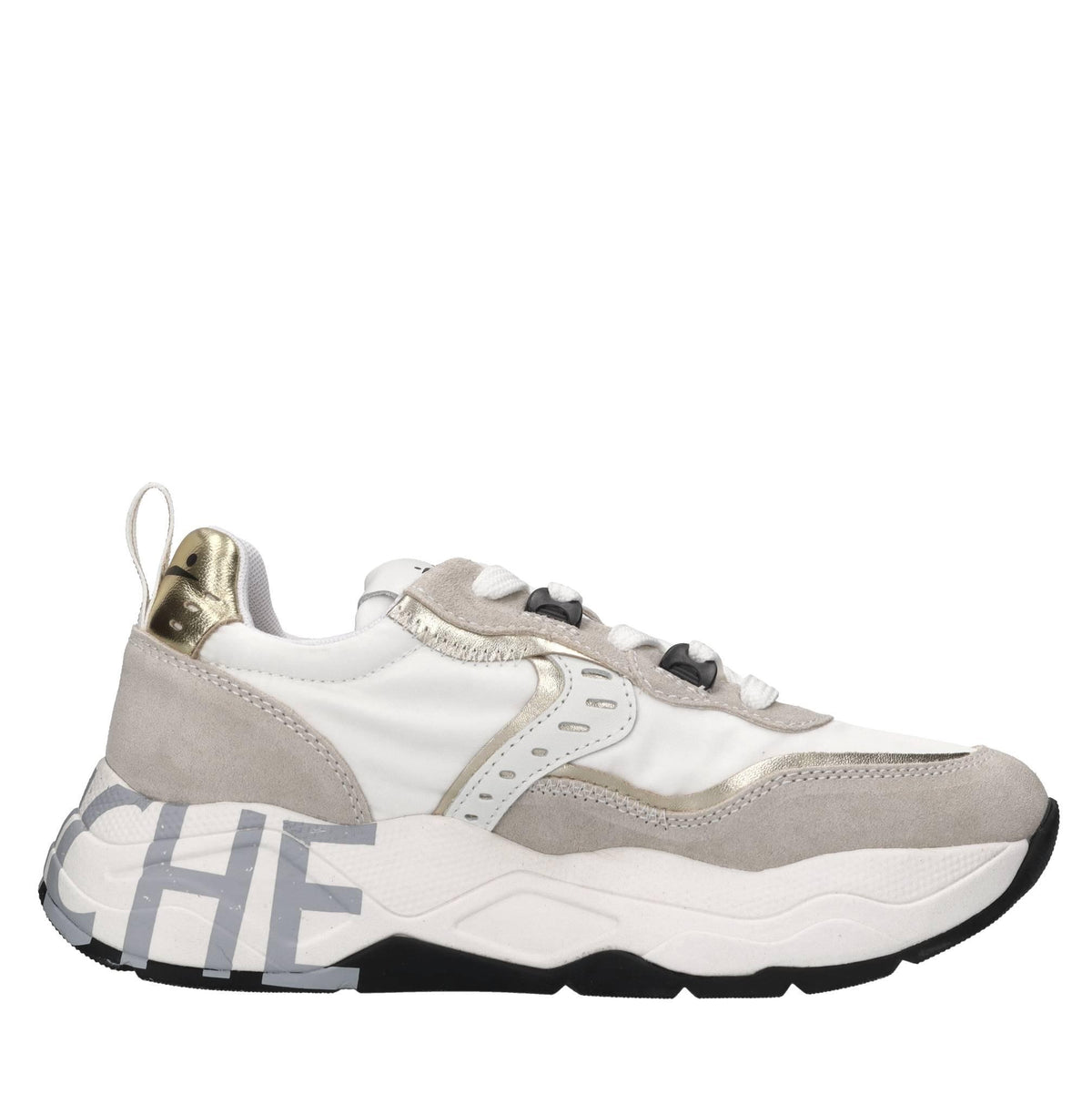 Sneakers in camoscio e tessuto 