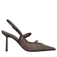 Décolleté slingback modello MORGANA in pelle e tessuto 