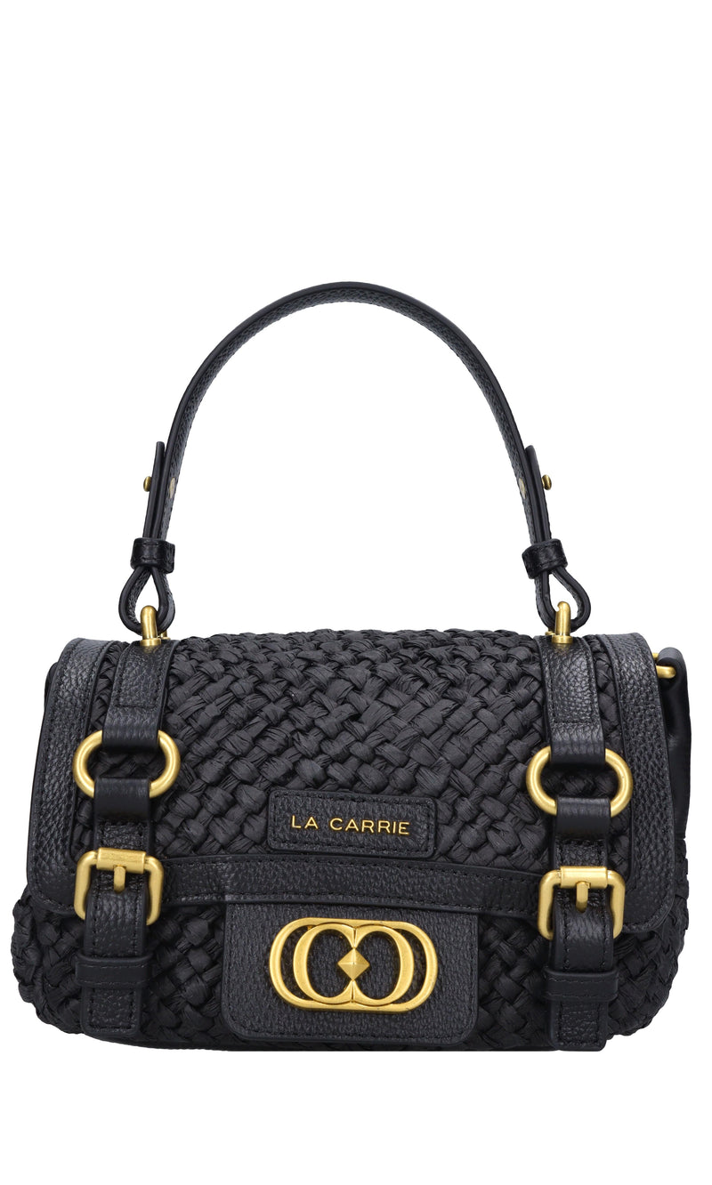 Borsa Atena in rafia e pelle 