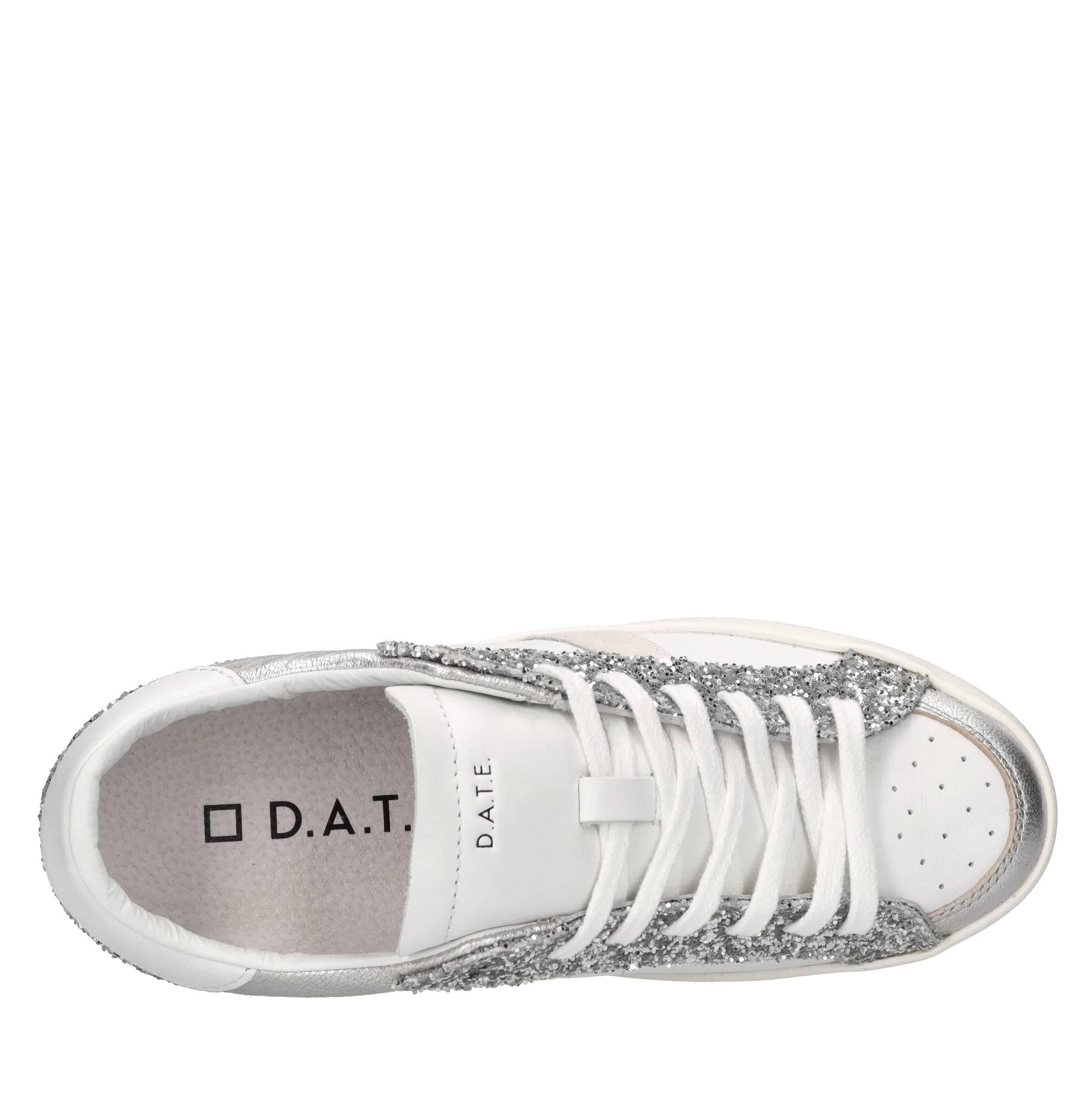 Sneakers in pelle e glitter 