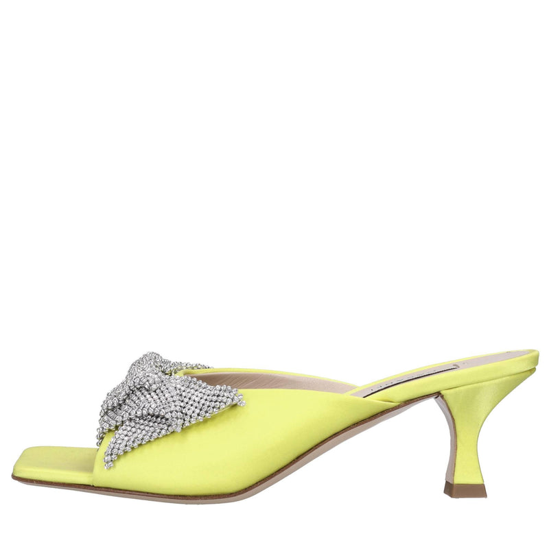 Mules in raso e strass 