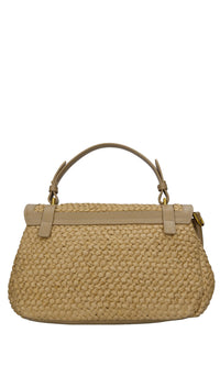 Borsa Atena in rafia e pelle 