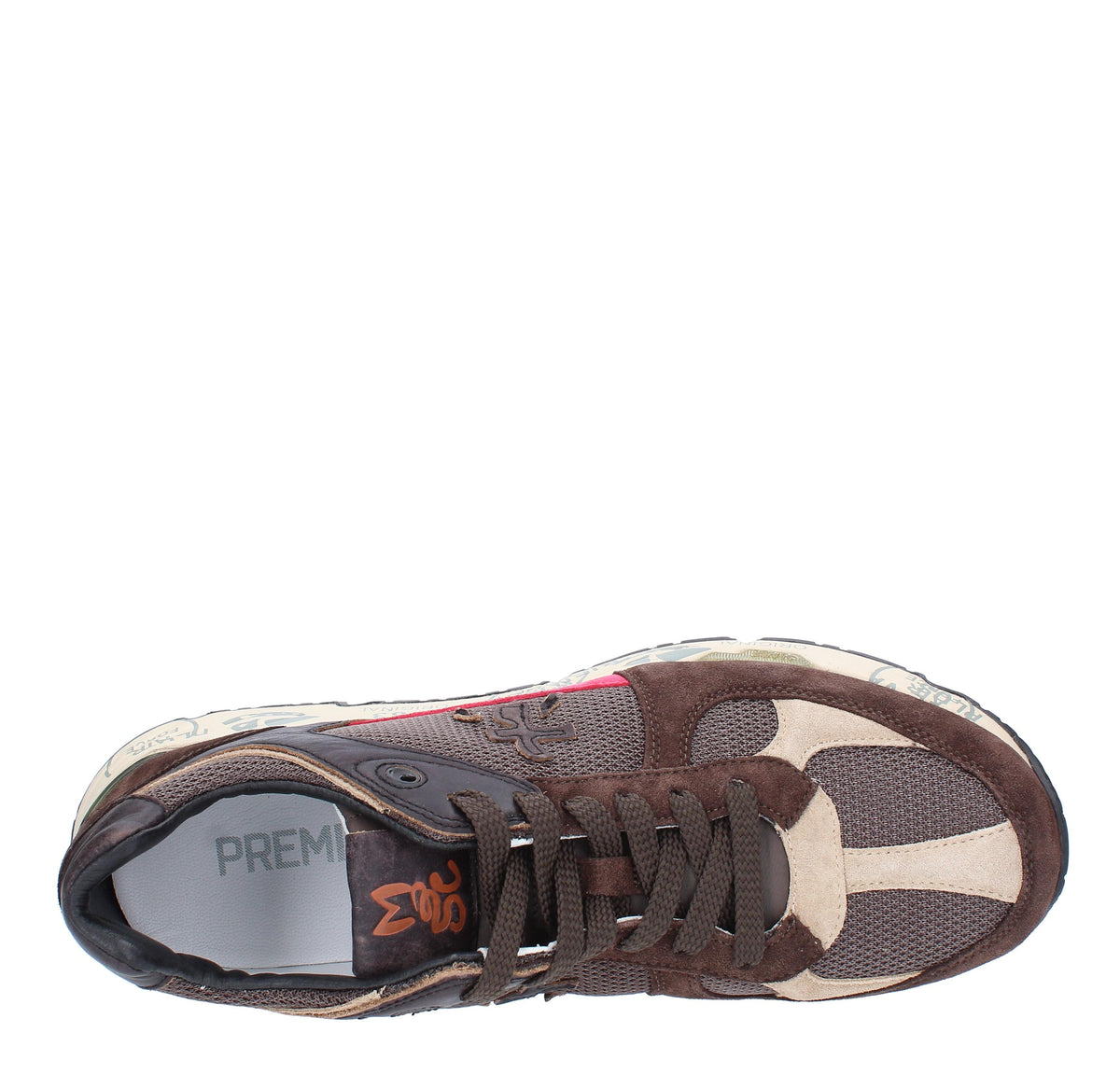 Sneakers in camoscio pelle e tessuto 