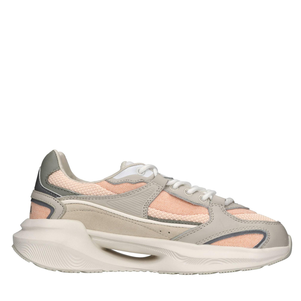 Sneakers in pelle e tessuto 