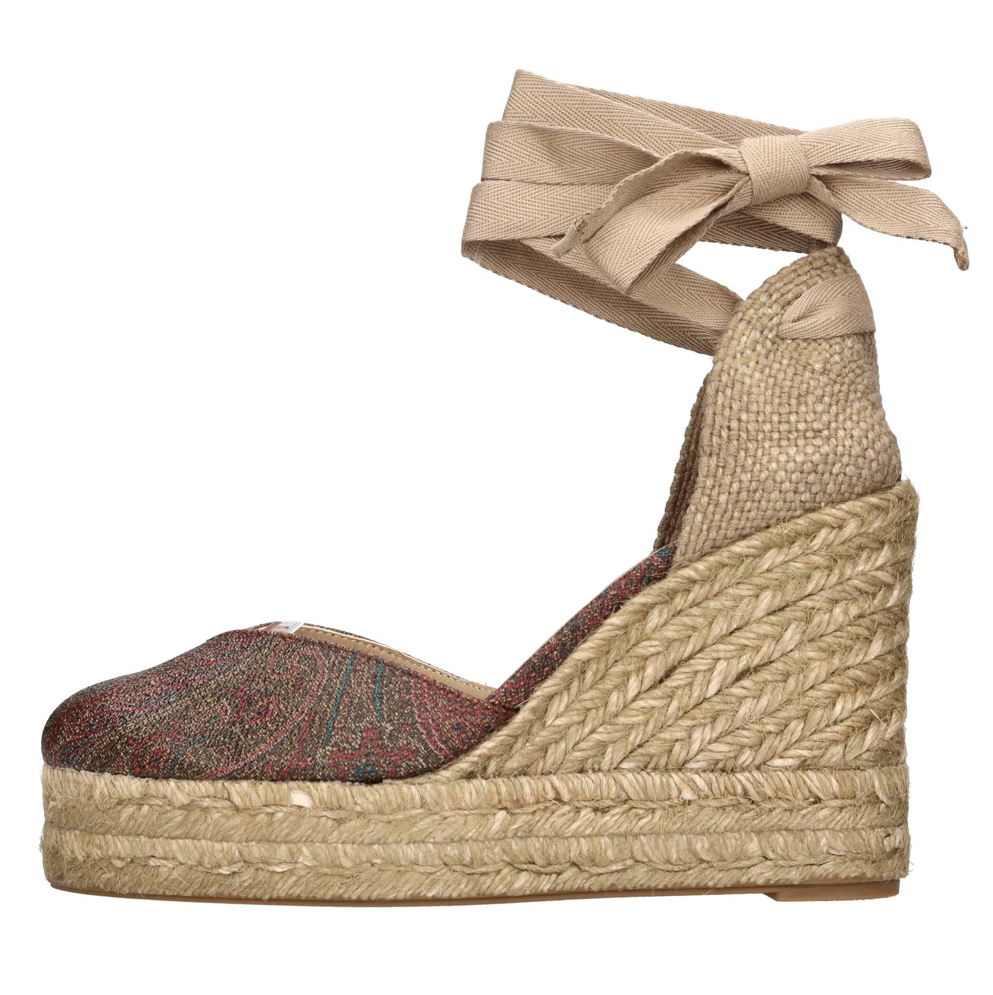 Zeppa modello CHIARA by ETRO in tessuto e corda 