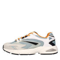 Sneakers in pelle e tessuto 