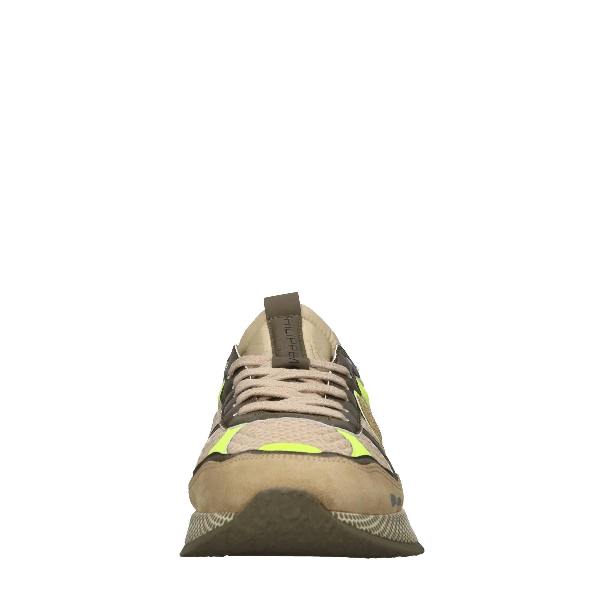 Sneakers in pelle e tessuto 