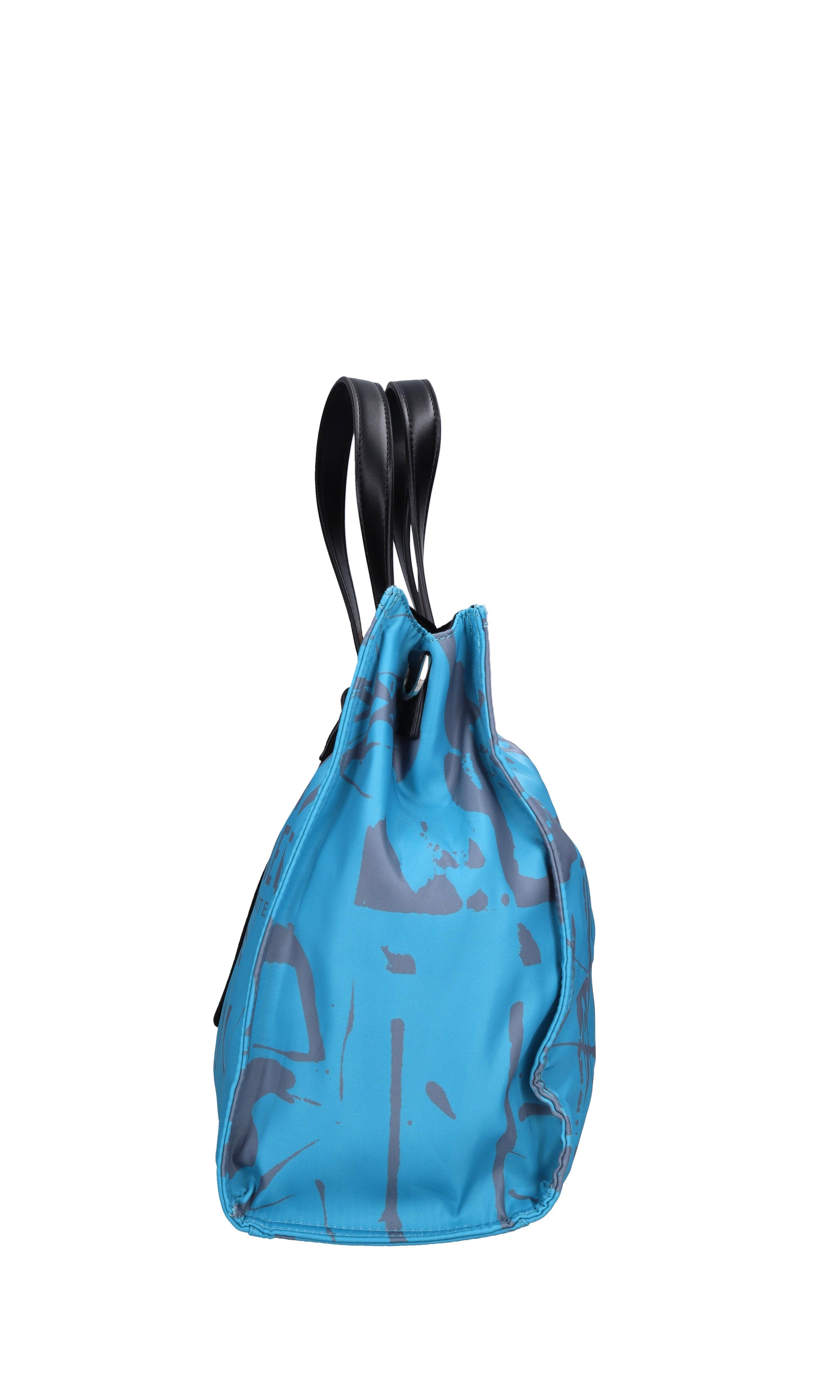 Borsa in pelle e tessuto 