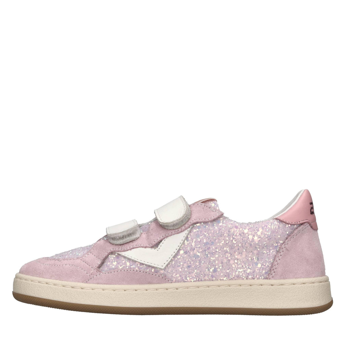 Sneakers in camoscio e glitter 