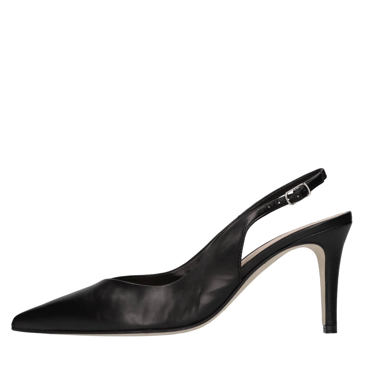 Décolleté slingback in pelle 