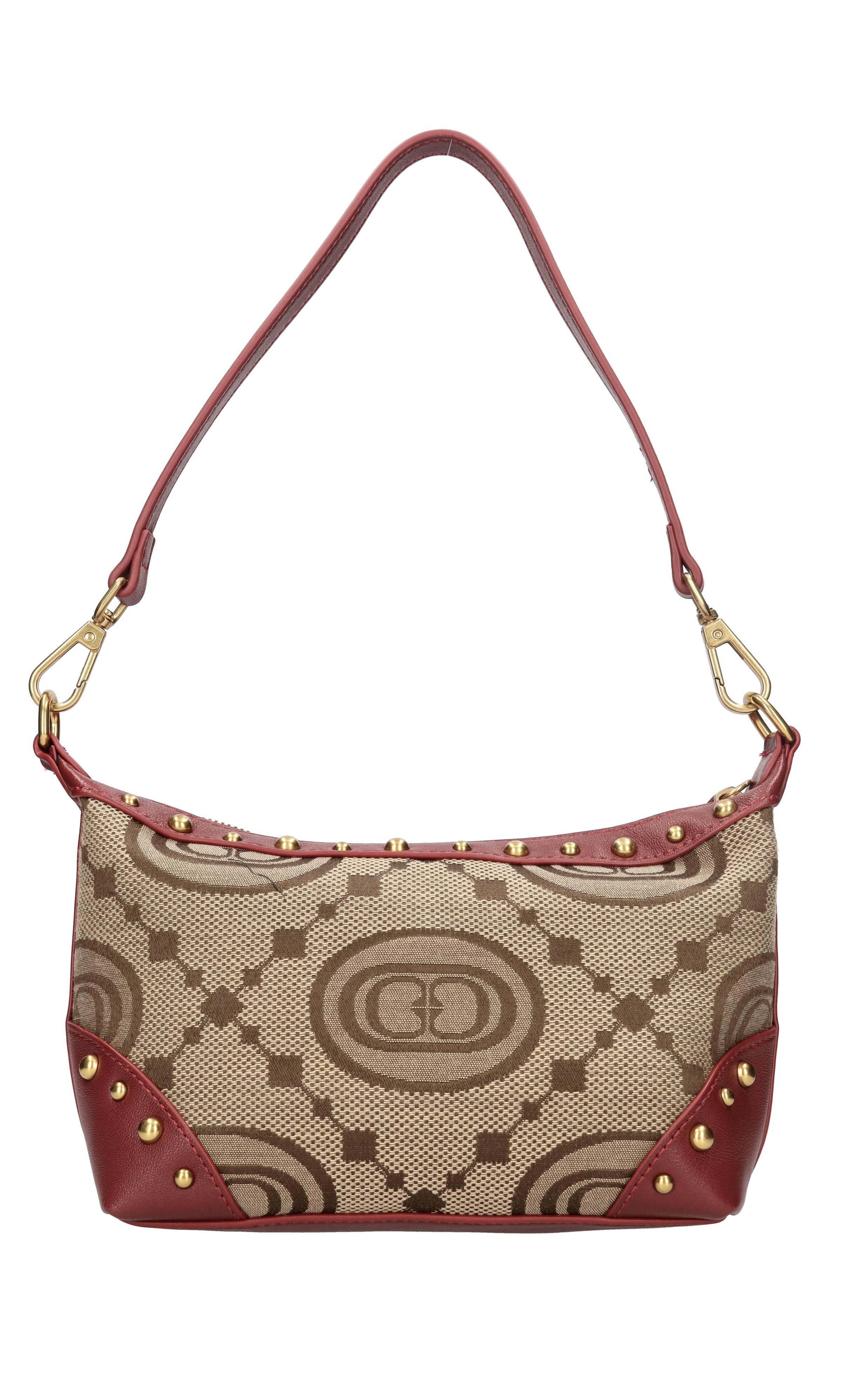 Borsa in pelle e tessuto 