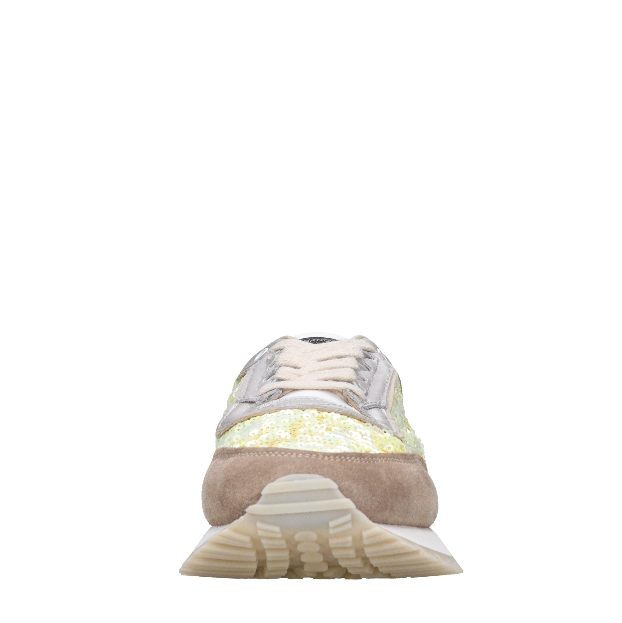 Sneakers in pelle e tessuto 