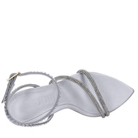 Sandali in pelle cristalli e strass 